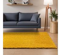 Interiyou Alfombra Pelo Largo Sofia - 160x230 cm Amarillo - Esponjosa y Lisa - Lavable y Antideslizante - Textura Larga Suave