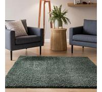 Interiyou Alfombra Pelo Largo Sofia - 200x200 cm Verde Claro - Esponjosa y Lisa - Lavable y Antideslizante - Textura Larga Suave