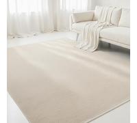 Interiyou Alfombra Salon Artesanal de algodón Riga - 140x200 cm Crema - Tejido a Mano para Sala, Dormitorio - 100% artesanía de Fibra Natural