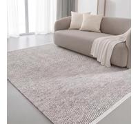 Interiyou Alfombra Salon Artesanal de algodón Riga - 60x120 cm Beige/Negro - Tejido a Mano para Sala, Dormitorio - 100% artesanía de Fibra Natural