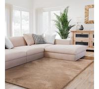 Interiyou Alfombra Salon Pelo Corto Fargo - 160x230 cm Topo - Felpa sintética esponjosa - Lavable y Antideslizante - Textura Suave Corta