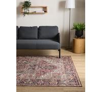 Interiyou Alfombra Vintage Gent - 160x230 cm Multicolor/Beige - Pelo Corto diseño Antiguo para Salon, Dormitorio, Lavable y Antideslizante, Estampado