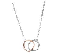 Interlocking Circle Necklace Women Elegant Charm Pendant Jewelry Resistant Birthday Present for Mother Daughter Statement
