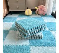 Interlocking Floor Mat - Puzzle Rug Carpet, Square Interlocking Carpet, InterlockingsPlush Foam Carpets Squares | Cutable Design Puzzle Rug Carpets For Bedroom Nursery Kids Room Playroom