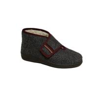 Intermax - Zapatillas de andar por casa para Mujer, forma de Botas con tira de cierre, lana virgen, de fieltro, color gris Antracita, color Negro, talla 41 EU