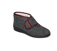 Intermax - Zapatillas de andar por casa para Mujer, forma de Botas con tira de cierre, lana virgen, de fieltro, color gris Antracita, color Negro, talla 40 EU