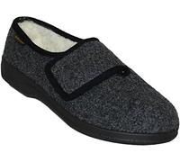 Intermax - Zapatillas de fieltro para hombre, con cierre de velcro y forro de lana virgen, color antracita, antracita, 41 EU