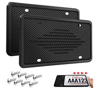 Intermerge Marco de matrícula Universal de Silicona para Coche, Resistente al óxido, Resistente a la Intemperie, con 3 Agujeros de Drenaje, Color Negro, 1 Paquete