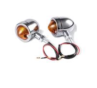 Intermitente Bullet for Dyna Fat Boy Iron 883 Softail Sportster 883 1200, luz indicadora(Silver Shell Yellow)