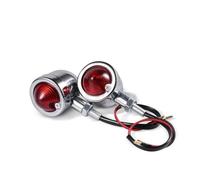 Intermitente Bullet for Dyna Fat Boy Iron 883 Softail Sportster 883 1200, luz indicadora(Silver Shell Red)