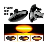 Intermitente Espejo Retrovisor Luz LED De Posición Lateral Dinámica Para Guardabarros Intermitentes Para Citroen C1 C2 C3 C5 C6 (107 206 307 407 607 1007 Berlingo Y Jumpy)(Dynamic Smoked)