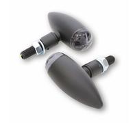 Intermitente Highsider MICRO-BULLET LED negro con ABE, 30 mm, 15 mm, 20 mm | Cristal transparente, aluminio, homologación E, sin registro, aprobado, admisión en carretera, par.