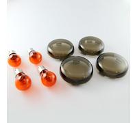 Intermitente Intermitente Smoked Lente con 4 pcs Bombilla para Harley-Davidson