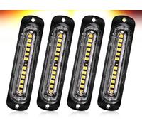 Intermitente Lateral 4 Luces Estroboscópicas 12 LED Para Advertencia Luz Emergencia Luz Baliza Coche Camión Camioneta SUV Ámbar Amarillo Naranja Tráfico 12 V 24 V Intermitente Retrovisor