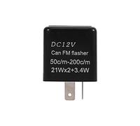 Intermitente LED Ajustable de 12 V, Bombilla 2 Pines, relé Intermitente señales Giro 50 a 200 Veces/min, hiperflash señal y Advertencia Peligro con Potencia 21 W x + 3,4, c/m a (Negro)(Black)