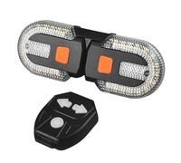 Intermitente para bicicleta, modo mando a distancia, luz trasera para bicicleta con luz izquierda derecha, 5 mAh, recargable por USB, luz de freno amarilla roja LED para conducción nocturna (negro