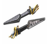 Intermitente universal replay mini flecha LED transparente-carbono mate (l 81mm