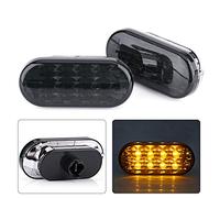 Intermitentes laterales +Luz indicadora LED ámbar 12V Marcador lateral Luz indicadora lateral impermeable del automóvil para MK4 B5 B5.5 Lente negra 1 par