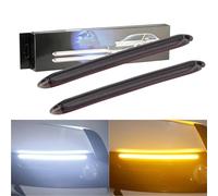 Intermitentes LED 2 × Señal Giro Diurna Tira Señal Giro Coche Que Fluye Barra Tira LED Lámpara Señal Intermitente Drl Luz Circulación Diurna 12v Universal Intermitente Lateral LED(27cm)