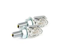 Intermitentes LED traseros Tiny cromados lentes transparentes homologadas ECE X Moto Custom Harley Davidson Yamaha Suzuki; Honda; Kawasaki Indian; Triumph Victory; Guzzi; Royal Enfield.
