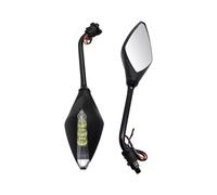 Intermitentes Moto homologados Espejos Retrovisores De Motocicleta con Indicador De Señal De Giro Universal 10 Mm Intermitentes Moto(Black)