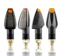 Intermitentes Moto,Intermitente Moto Homologado 12V Motorcycle Gurn Light Light Blinkers Lighters Indicator Lights Amply Flashing Lights(Black Snake)