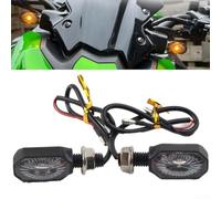 Intermitentes para moto Universales ABS Negro Transparente Intermitentes | LED ámbar intenso, voltaje 12V, rosca para m10, carcasa ABS , alta visibilidad nocturna