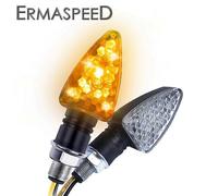 Intermitentes para motocicleta, 2 unidades, flechas LED, luces delanteras y traseras de 10 mm, universales,