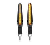 Intermitentes para Motocicleta Luces Señal Giro LED Motocicleta Indicadores Direccionales Luz Intermitente Ámbar Lámpara Flujo 12(2pcs Yellow)