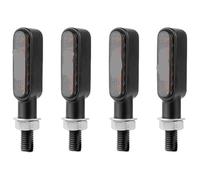 Intermitentes para Motocicleta para Bobber para Chopper 8 Mm 12 V Luz Ámbar Motocicleta Luces Giro con Carcasa Metal Negro/Plateado(4pcs Black)