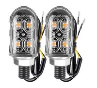 Intermitentes para Motocicleta para Bobber para Chopper para Street Bikes 2 Cables Luces Intermitentes De 12 V Y 8 Mm Motocicletas(2pcs Lens Lamp)