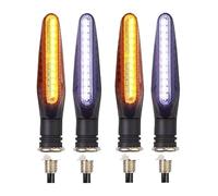 Intermitentes para Motocicleta para CB650R para CBR650R para CB500X Luces De Señal Giro 2/4 Uds Luz Intermitente Motocicleta 12 * 335SMD Indicador Corriente Agua Flexible(4Pcs White Yellow)