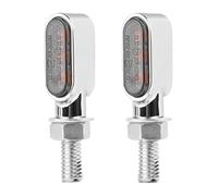 Intermitentes para Motocicleta para CB650R para CBR650R para CB500X para CB1000R para CB125R Luces Señal Giro Lámpara Luz Motocicleta 12V 8mm Señales(2X3-Silver)
