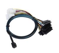 Internal MiniSAS SFF 8643 To 4x 29Pin SFF 8482 Connectors with Big 4P Power Cable for Server