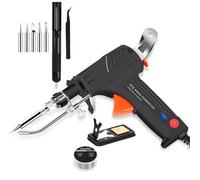 Internally Heated Industrial Welding Tools, Multi-Function Soldering Iron Soldering Gun Set, Automatic Corded Soldador Para Metales, Portátil individual, Negra (Calentamiento interno)