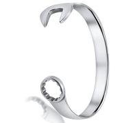 INTERNATIONAL BRANDS EXCESS STOCK TRADING U.K. I BEST U.K Pulsera para Hombre Plata Brazalete Herramienta Vintage Diseño de Llave Inglesa, Taglia unica, Acero inoxidable, Sin gemas.