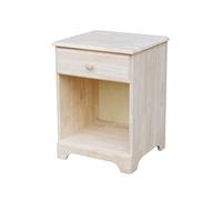 International Concepts - Mesita de Noche con un cajón, sin terminar
