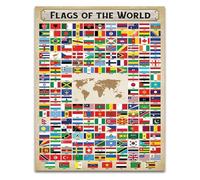 International Flags Poster Vintage Flags of the World Country Symbols History World Cultures Classroom Decor(Unframed,12x18inch(30x45cm))