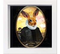 International Graphics - Postal enmarcada - André, Sanchez - ''Reverend Cookie''- 16 x 16 cm - Marco disponible en 4 colores - Color del marco: Blanco - Serie LUNA