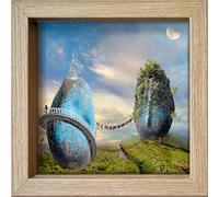 International Graphics, Postal enmarcada, Maïlo, M-L Vareilles, ''L’eau : puissance réalisatrice…''- 16 x 16 cm, Color del marco: Madera/Natural, Serie LUNA