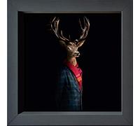 International Graphics, Postal enmarcada, Miguel, Vallinas Prieto, ''Retrato numéro 46'', 16 x 16 cm Color del marco: Antracita, Serie LUNA