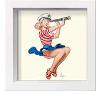 International Graphics - Postal enmarcada - Patrick, Hitte - ''Longue Vue''- 16 x 16 cm - Marco disponible en 4 colores - Color del marco: Blanco - Serie LUNA