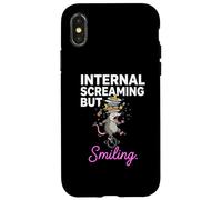 Interno Gritando Pero Sonriente Ansiedad Humor Dicho Carcasa para iPhone X/XS