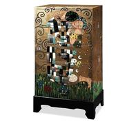 interoknack Armario de almacenamiento clásico europeo de cinco cajones, pintado a mano, diseño de hoja de oro, sala de muestras, inspirado en The Kiss Klimt