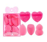 INTEROOKIE - Base de maquillaje facial especial de corte oblicuo para maquillaje en polvo seco y húmedo, no comer, color rojo rosa
