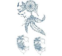 INTEROOKIE Pegatinas de tatuaje de zumo de hierbas que no reflejan la luz durante 15 días, pegatinas de tatuaje de serpientes geisha con transferencia de agua azul (GZ-574)