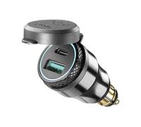 Interphone USB-A and USB-C Adaptador de 12 V con enchufe DIN, negro