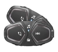 Interphone Active - Doble - Bluetooth Intercom Casco para comunicación de Motocicletas, hasta 4 Motociclistas, Distancia máxima de 1 km, autonomía 15 Horas, Radio, mp3, GPS, IPX67 Impermeable