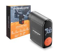 INTERPHONE Air Pump Bomba de aire mini, compresor aire para motos, coches y bicis, hinchador eléctrico portátil y recargable que infla 4 neumáticos en 4 minutos cada uno, más de 6 meses de stand-by