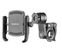 Interphone Kit de Abrazadera de teléfono Crab + Porta móvil QUICKLOX con Enganche Manillar Redondo, Soporte teléfono Moto Universal de 3,5" y 7,5", Soporte móvil Moto Que se Fija y Quita rápidamente